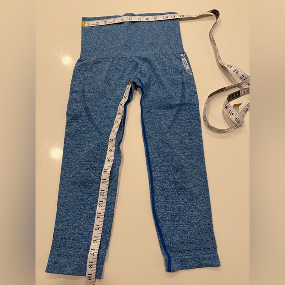 Gymshark Women’s Marked Blue Cropped Athletic Leggings Sz XS Athleisure - Picture 6 of 7